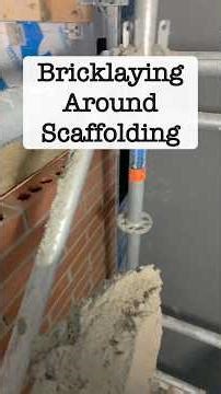 Bricklaying Around Scaffolding #bricks #bricklayer #construction #asmr #pov #scaffolding #shorts