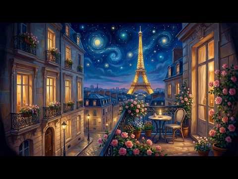 Paris at Night 🗼 French Instrumental Music | Romantic Café Jazz Ambience for Relax & Study