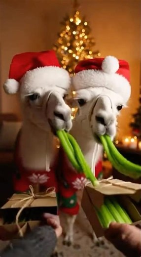 Nobody told me llamas could be this festive 🦙✨ #holidayvibes #cute #pets