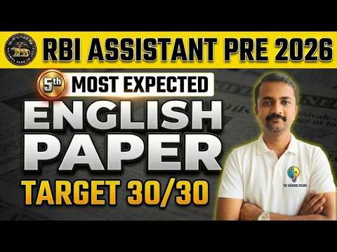 RBI ASSISTANT PRE 2026 | Most Expected English Paper - 5 By Kaustubh Sir