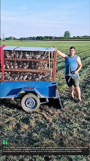 Spectacular Flight: Massive Flock of Pigeons Released From Trailer Cage! #animals #wildlife #birds