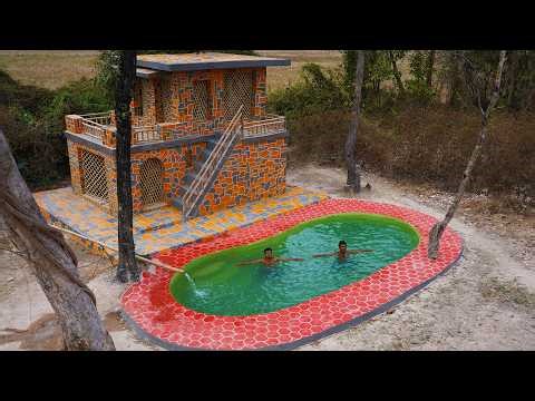 [Full Construction] Build a Luxury 2-story House for Stay in Forest With a Swimming Pool For Summer