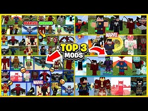 🔥TOP 3 NEW SUPERHERO MODS FOR MINECRAFT PE😱 | MCPE 1.20+