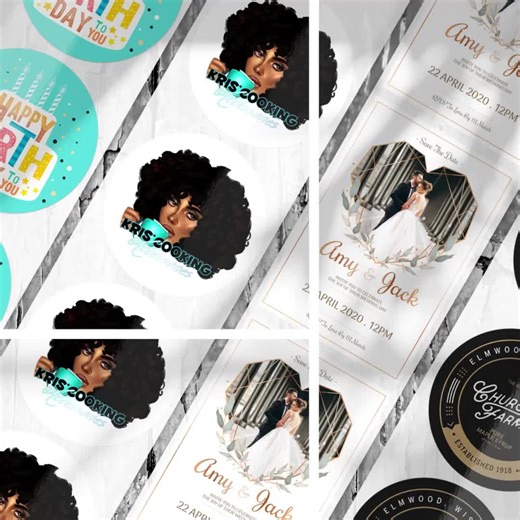 Custom Stickers Labels Printed on A Roll | We Print Your Design | Glossy or Matte Waterproof Lamination | Free Print Proof | Ships 1-2 Days - Etsy