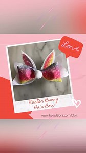How to Make an Adorable Easter Bunny Hair Bow… What little princess wouldn’t just love to sport this adorable Easter bunny hair bow?? You can find this complete tutorial on our Bowdabra Blog, here: https://www.bowdabra.com/blog/2020/04/06/how-to-make-an-adorable-easter-bunny-hair-bow/ #bowdabratutorials #bowdabratutorial #AbraBowdabra #BowdabraDiy #MiniBowdabra #Bowdabra #Easter #hairbowsforgirls #hairbow #hairbows #bowfashion | Bowdabra