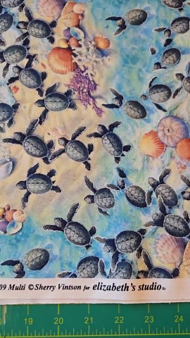 Turtles and Shells Elizabeth's Studio Fabric, Ocean Sea Life Cotton Quilting Material! - Etsy