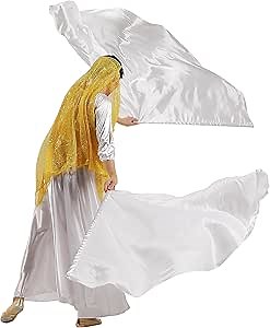 MUNAFIE Worship Flags for Dance Church,Praise Dance Flags for Worship Set(2 Flags+ 2 Flexi Rods+1 Storage Bag) White