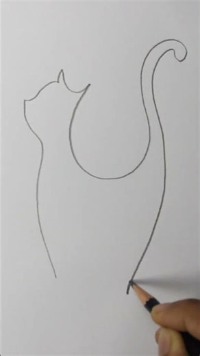 Drawing a Cat with One Continuous Line | Easy One Line Drawing Tutorial #oneline #art