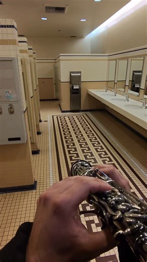 Nathanial on Instagram: "Empty public bathroom concert in a mall after hours #sax #saxophone"