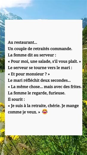 🤣 Retraité au restaurant – Il commande et sa femme n'en revient pas !#SHORTS #humour #blague #drôle