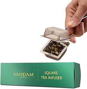 VAHDAM, Square Tea Infuser | Tea Infusers for Loose Tea | 18/8 Stainless Steel Fine Mesh Strainer | Best Tea Infusers for Loose Tea | Tea Strainers | Loose Leaf Tea Infuser| Gift for Him/Her