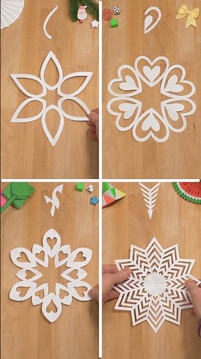 HOW TO MAKE BEAUTIFUL CHRISTMAS CRAFTS, 4 PAPER SNOWFLAKES WITH HEARTS | CAPTIVATING DECOR INCL ART