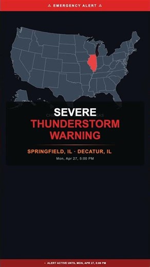 🔴 Severe Thunderstorm Warning — Decatur, IL | Weather Alert