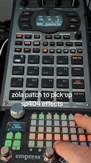 Wip of a patch with the zoia, each pad can select an effect, with its own preset. bus 1 at the bottom and 2 on top, can be mixed. should be fun witj zoia lfo, sequencer etc.. if you need hiphop boom bap samples, vinyl chops, drum breaks, old school samples, check the bio! #boombap #hiphopsamples #beatmaker #zoia #sp404mkii