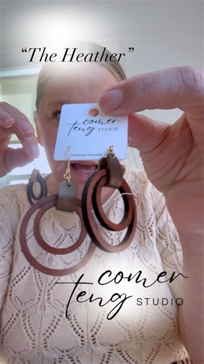 How cool is this?! 🤩 Our Heather was honored by Paulina Teng, owner of @comertengstudio Studio who created a new earring style and named it after her - meet “The Heather Hoop”! 💕 These beautiful earrings are wood die-cut double circles with a leather accent on top, and they come in gold, bronze, and silver. Lightweight, gorgeous, and perfect for everyday or going out! We love seeing two local business owners supporting each other like this! Such a cool collaboration! 👏 If you’re starting your