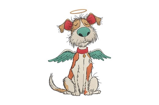 Angel Dog Embroidery Design, Funny Angel Dog Machine Embroidery, 4 Sizes, Instant Download - Etsy