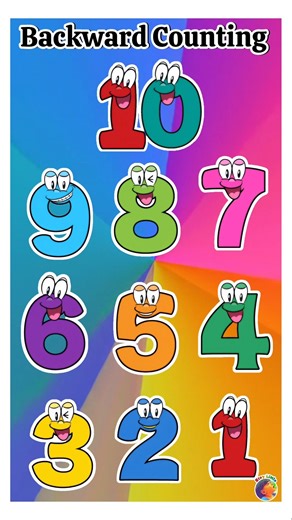 Backward counting song for children #counting #learning #kidslearning