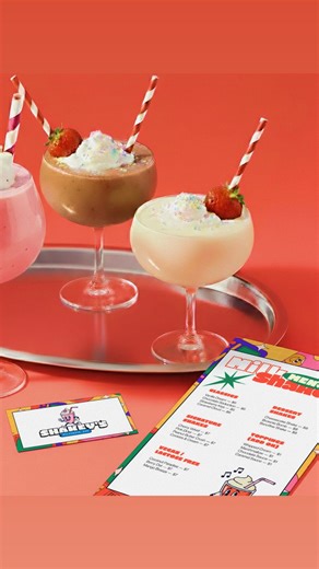 Anna • Web & Brand Designer on Instagram: "SHAKEY’S 🥤🩷 Shakey’s Milkshake Bar is a retro-inspired brand with a playful 80s vibe. The identity features bold, rounded typography and a friendly milkshake mascot to create a fun, nostalgic feel. A bright colour palette evokes nostalgic and playful mood, while flexible logo variations ensure the brand works across signage, packaging, and merchandise. Brief by @designerbriefs and @kittldesign Mockups by @kittldesign , @canva and @elanmockups 💌 If yo