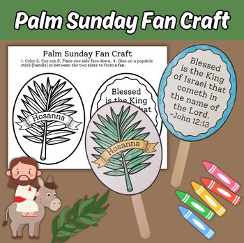 Palm Sunday Fan Bible Craft Sunday School Holy Week Children's Church Activity