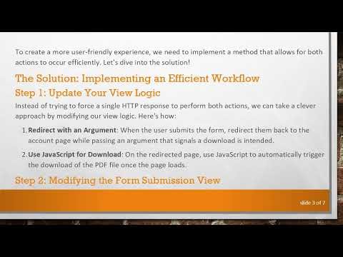 Streamline Your Django Workflow: Download a PDF and Redirect with Ease