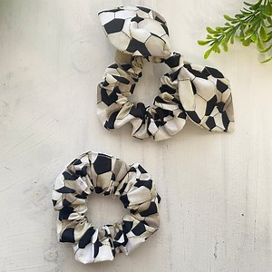Soccer Ball Bow Scrunchie, Soccer, Black, Bow Scrunchie, Top Knot Scrunchie, Bunny Ear Scrunchie, Scrunchie - Etsy Canada