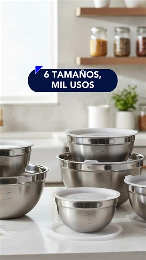 6 tamaños, mil usos 💙 Este set de bowls de acero inoxidable resuelve la cocina de todos los días. Vienen con tapas, se apilan, tienen medidas marcadas y están hechos para durar. De esos básicos que usás siempre y no fallan. 🛒Encontralos en nuestra tienda online junto a muchas más soluciones para la cocina y el hogar. 💳 3 cuotas sin interés 🔥 20% off transferencia 💸 30% off efectivo ¿Qué esperás? #nortedistribuidora #cocina #bowlaceroinoxidable | Norte Distribuidora