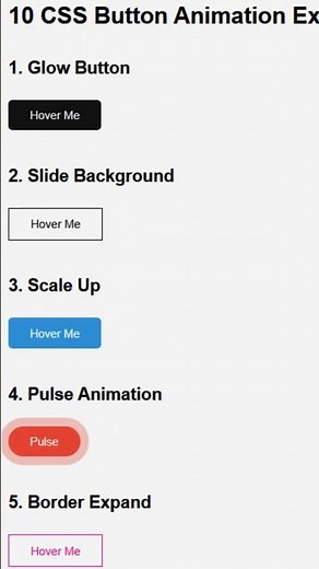 Top 10 CSS Button Animations | Modern UI Hover Effects | HTML CSS JavaScript | CSS Buttons | Buttons