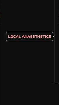Local Anaesthetics #classification #drugs #revision