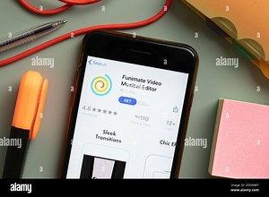 New York, USA - 29 September 2020: Funimate Musical Video Editor mobile app logo on phone screen close up, Illustrative Editorial Stock Photo - Alamy