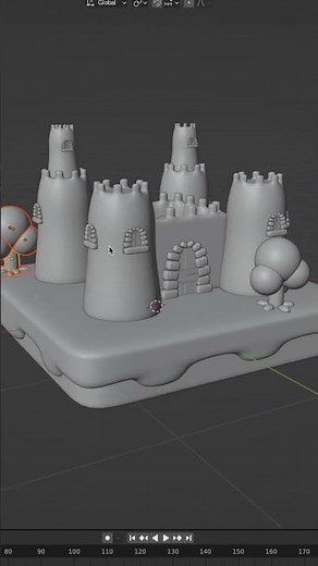 How to make a castle using Blender 3.4 #tutorial #blender #3d