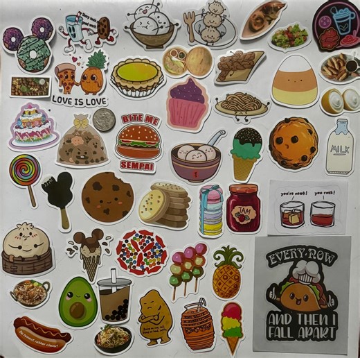 Food Sticker Collection 35+ Stickers Lot Variety Mixed Miscellaneous - Etsy