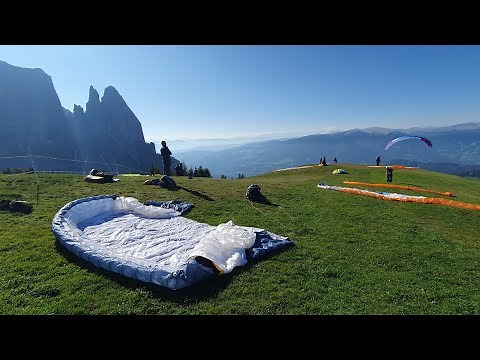 Gleitschirm / Paragliding Seiser Alm, Startplatz Spitzbühl (kompl.Flug)