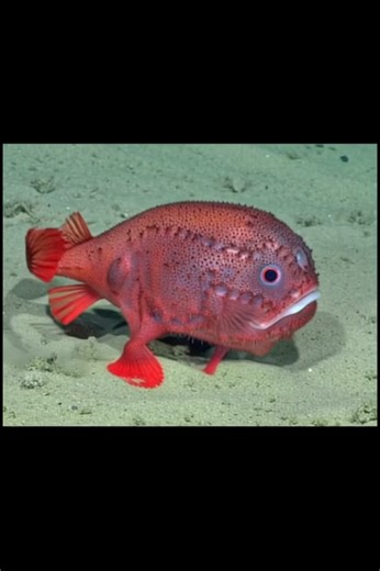 The coffinfish is a deep-sea marvel found in the dark, cold waters of the Atlantic, Pacific, and Indian Oceans, often dwelling at depths ranging from 200 to over 2,000 meters (6,561 feet). Belonging to the anglerfish family, this odd-looking creature has a round, bloated body, small fins it uses to “walk” along the seafloor, and a lure on its head used to attract prey. Its appearance is so peculiar that it has been nicknamed the “sea toad” or “balloon fish.” One of the most fascinating features