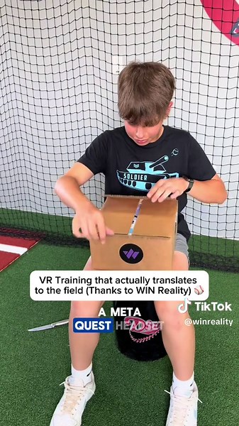From virtual reps to real results. WIN Athlete, Cason, is putting in the work—one pitch at a time with WIN Reality! #winreality #baseballboys #baseballtraining