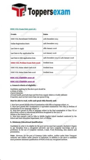 Ossc cgl exam pattern 2026 | ossc cgl exam pattern | ossc cgl recruitment 2026 #ossc #yt #exam
