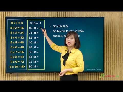 Toán lớp 3 - Bài 29: Bảng chia 8