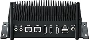 WEIDIAN Fanless PC, Industrial Mini PC, Core i7-10810U (up to 4.90 GHz), 2HD+DP Triple Display, 2RS232/RS422/RS485 COM, 2RJ45 LAN, 6USB, GPIO, WiFi, BT, Win11, Linux, Ubuntu(32GB RAM 1TB SSD)
