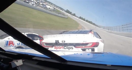 In-car camera: Christopher Bell spins from the lead