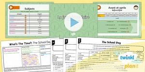 French: What's the Time?: The School Day Year 4 Lesson Pack 5
