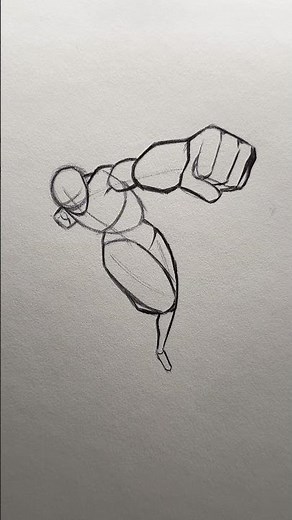How to Draw a Dynamic Punch Pose ⭐️Tutorial⭐️ #drawing #art #beginner #tutorial #pose #fyp #shorts