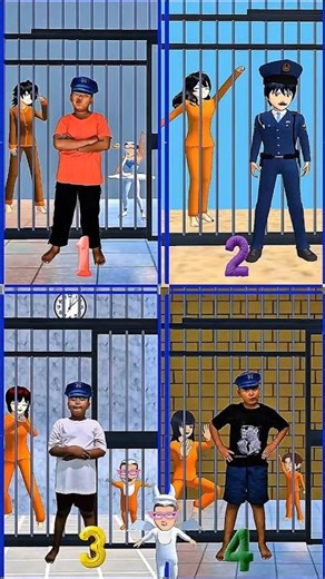 3...2...1... Maling berubah jadi polisi di penjara #sakuraschoolsimulator #shorts