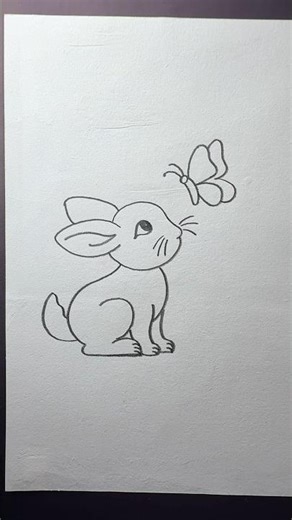 how to draw rabbit with butterfly