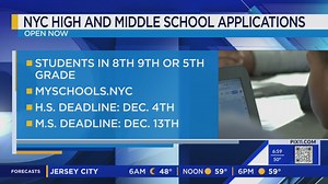 Admissions open for middle, high school students in NYC for 2025 school year