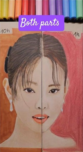 OMG🤯 1h vs 10h Jennie Drawing 🖤🩷 BLACKPINK is it a MASTERPIECE? #viral #blackpink #jennie #kpop #fyp