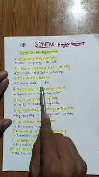 SYNTAX English Grammar Class 12