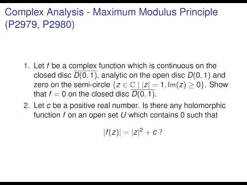 Complex Analysis - Maximum Modulus Principle