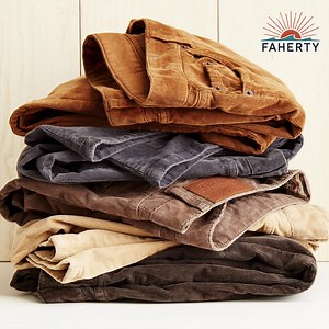 The pants you’ll want to live in this season. Stretch Cord is back in 3 new colors. | Faherty Brand