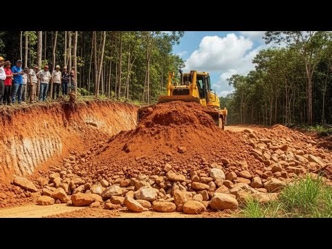 Amazing Dozer Work: Clearing a Mountain Highway Through Heavy Soil