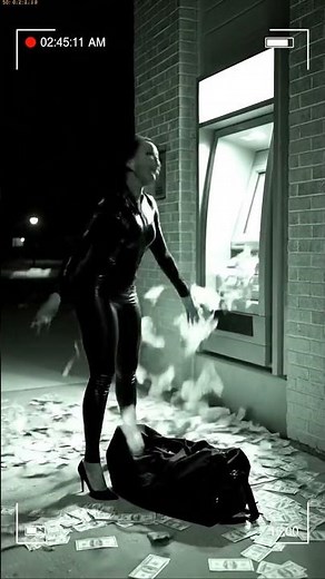 Security Camera Catches ATM Money Explosion!