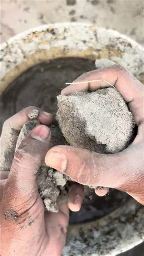 ASMR Soft Dry Sand Cement Crumbling into water #oddlysatisfying 30